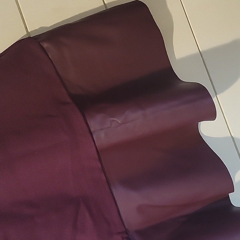MICHAEL KORS MIXED MEDIA FLARE SKIRT XL PLUM - Picture 5 of 10